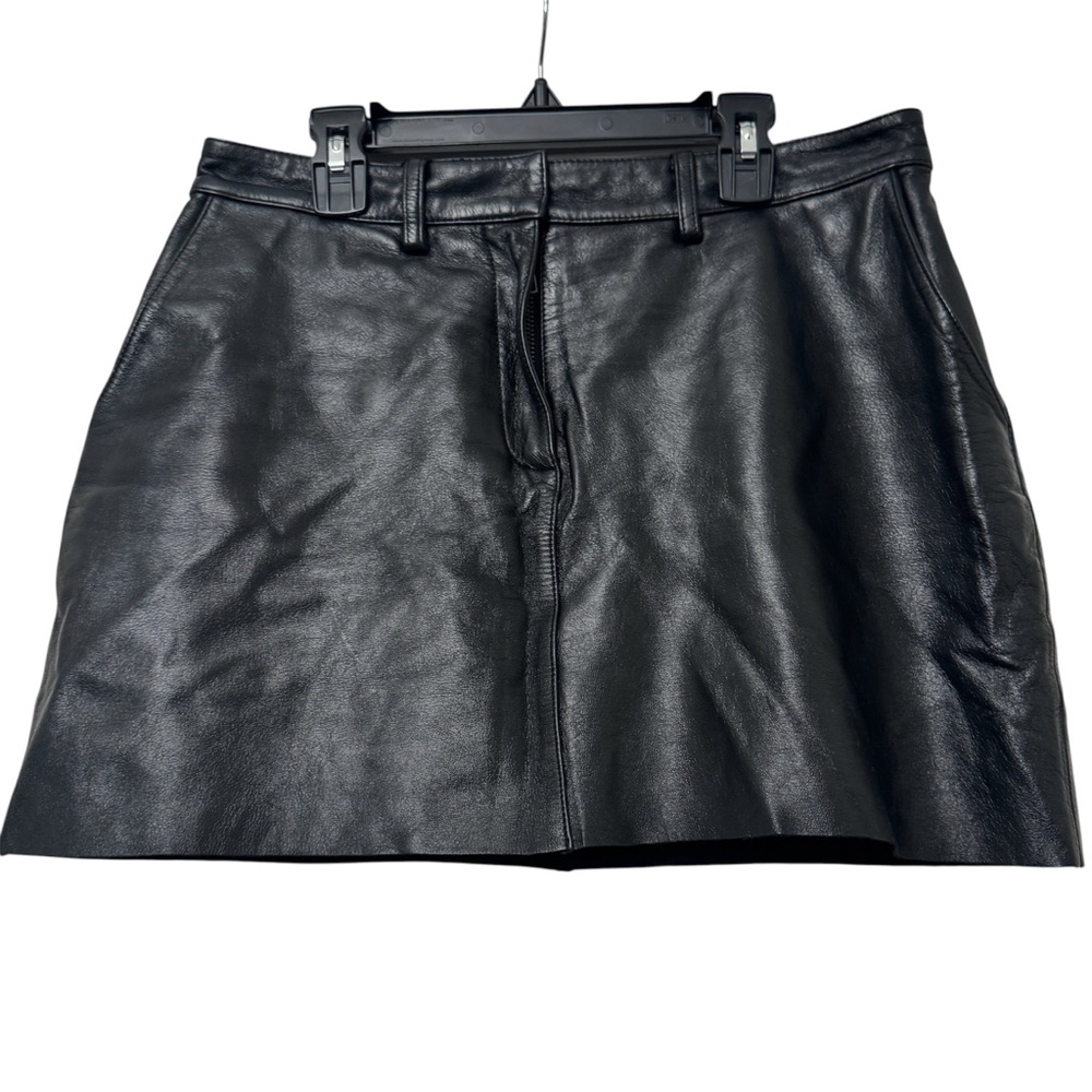 Wilsons Leather Black Leather Micro Mini Skirt